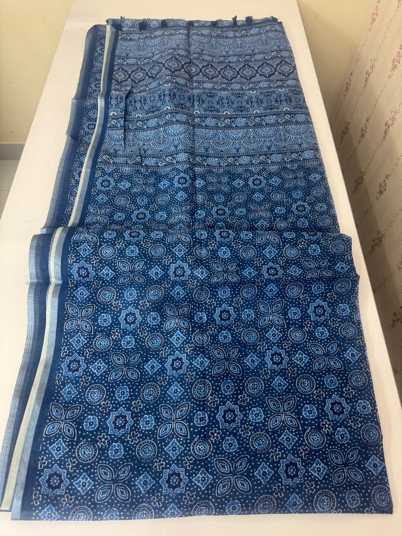 Digital printed semi Linen Saree MLS615 - 1