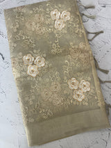 Tissue silk saree with embroidery MSH240