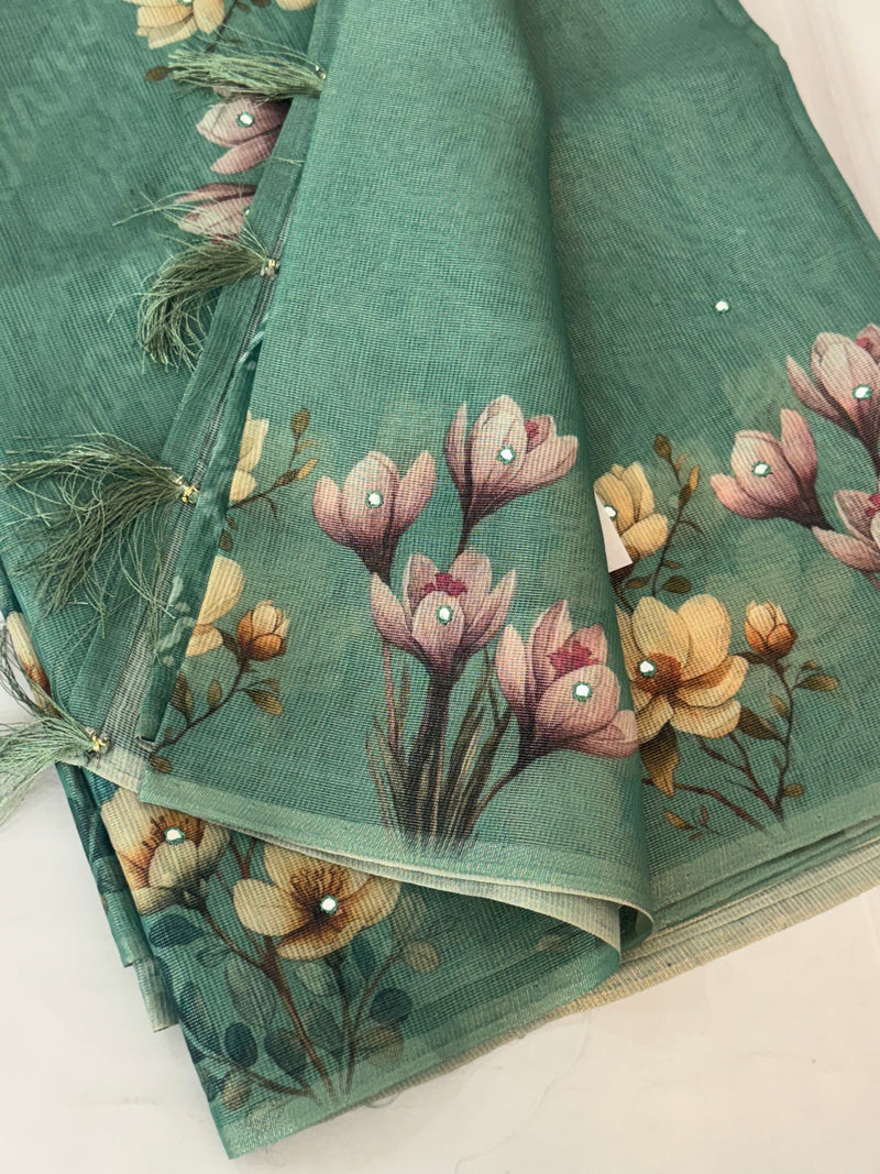 Tissue Silk Saree with digital prints SSKW94