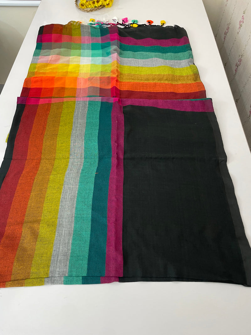 Rainbow Soft mulcotton saree MS4436
