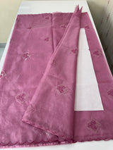 Organza saree with embroidery - MSH375 DuskyPink