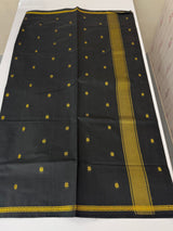 Maheshwari silk cotton saree with zari weaving MMJ764 Black