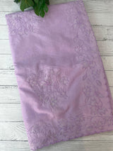 Mul chanderi saree with applique borders MSH112 Lavender