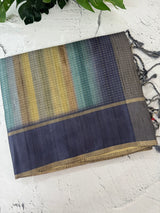 Multi color Semi silk saree with borders MSS489