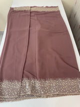 Designer georgette sarees with blouse MGS5321- DuskyMauve