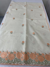 Mul chanderi embriodery saree with scalloped borders MSH176
