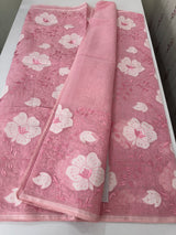 Semi organza saree with applqiue work - MSH256
