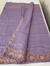 Blended tussar saree with cutwork border- MSHK695