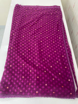 Chiffon Brasso saree with foil mirror work - MS7621