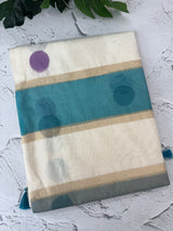 Semi chanderi saree with multi color polka dots- MSF334