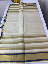 Kerala tissue saree- Gold lines