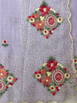 Premium Soft kota silk saree with embroidery MSS678 - Lavender