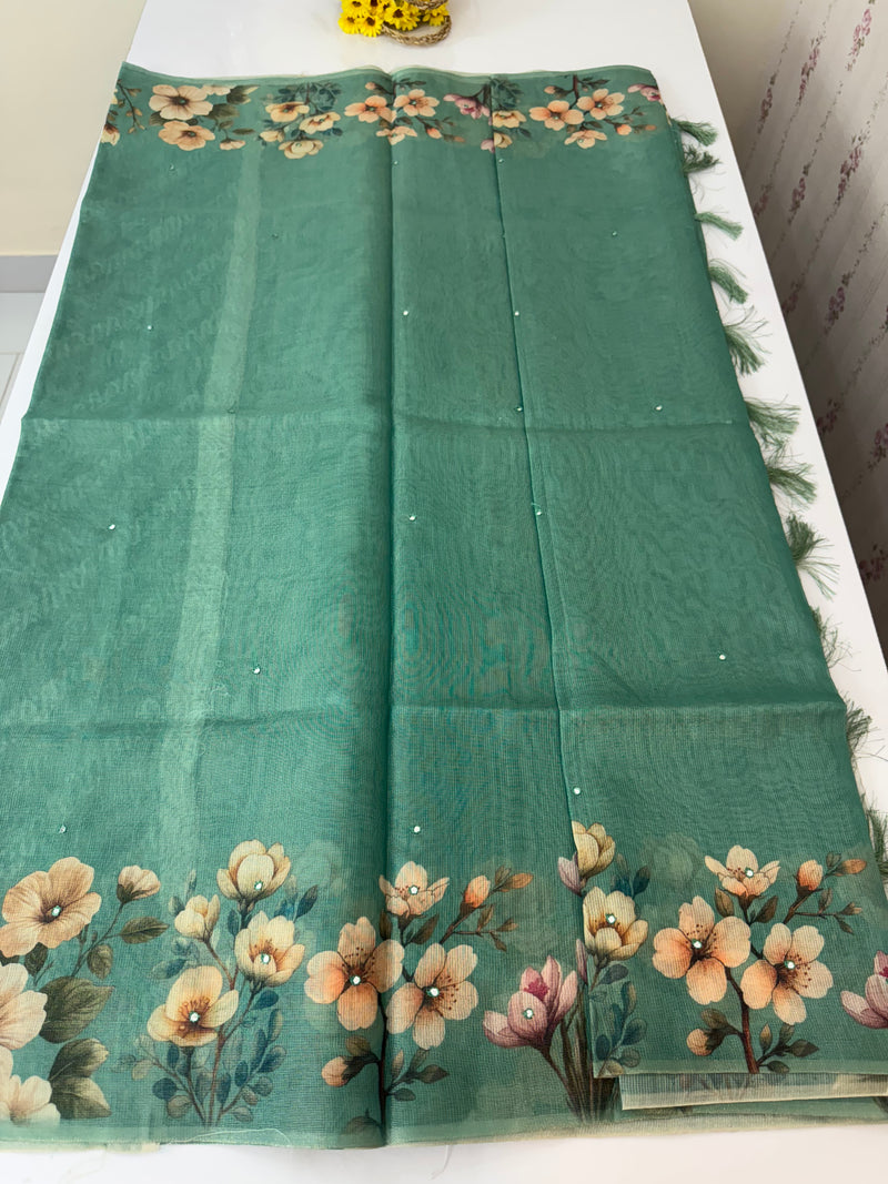 Tissue Silk Saree with digital prints SSKW94