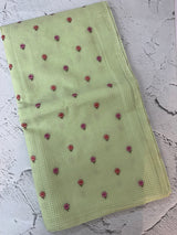 Moonga Kota checks saree with embroidery MSH244 Pista