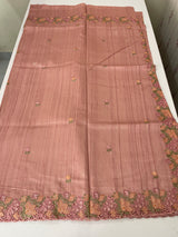 Blended tussar saree with cutwork border- MSHK695