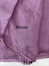 Soft kota checks saree with embroidery - MS7645 Mauve