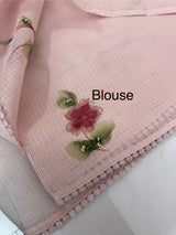 Kota saree with Digital Floral Print with Sequin Embellishment MS14953 PastelPink