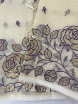 Moonga checks Applique work saree  FSF188