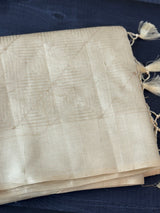 Blended tussar saree with embriodery - MS8665 Cream