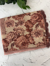Tissue linen saree with digital prints and knot embroidery MLS3901