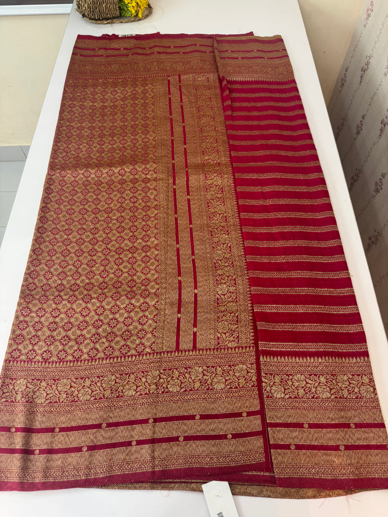 Semi banarasi Khaddi Georgette saree - MS1499 RaniPink