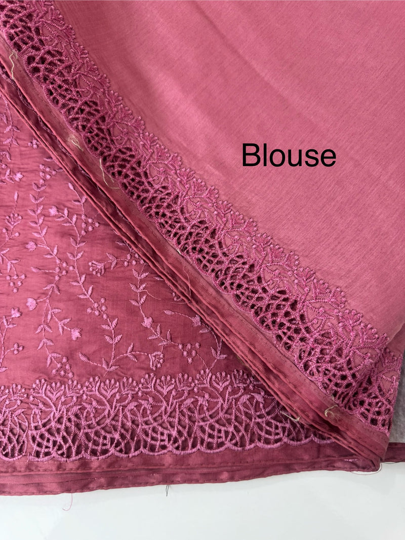 Cutwork Blended tussar saree with thread work MTS9078