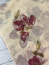 Handworked floral digital printed semi Linen Saree MLS611
