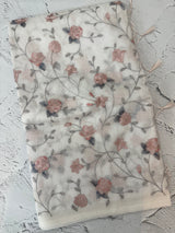 White Supernet saree with embroidery MSH153