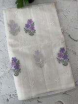 Lightweight NetKota saree with cross stitch embroidery MS6868