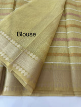 Tissue silk saree MTTS78- Yellow