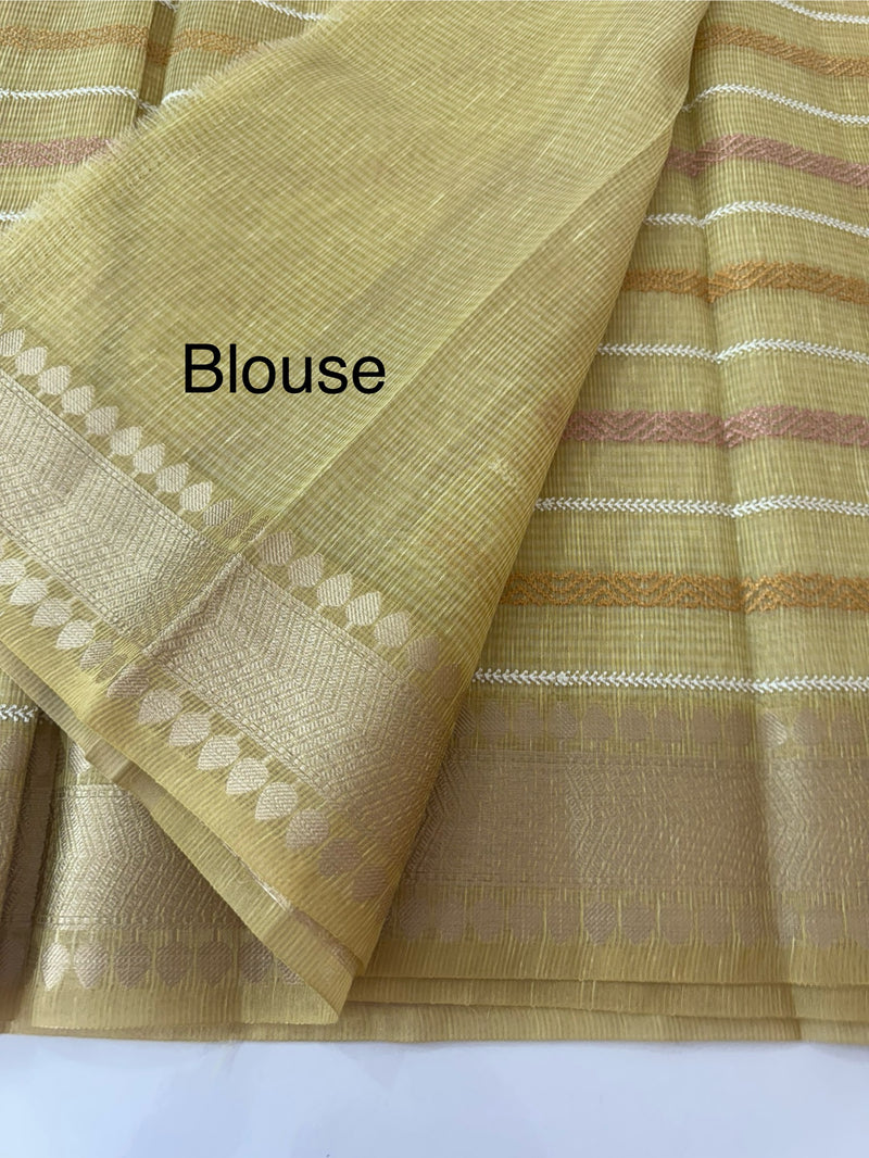 Tissue silk saree MTTS78- Yellow