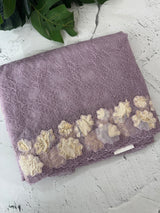 Soft Organza saree with thread work and tissue applique borders - MCW605 DustyLavender