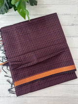 Mangalagiri Silk Cotton Saree with zari checks MS90321 Wine