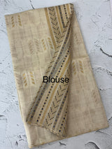 Semi chanderi tussar saree with brocade pallu and blouse MKT891 (2) DarkBlue