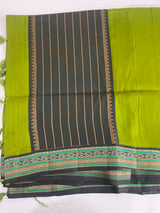 Jute tussar silk saree with contrast borders MJL655