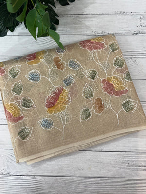 Tissue silk saree MS8190- Beige