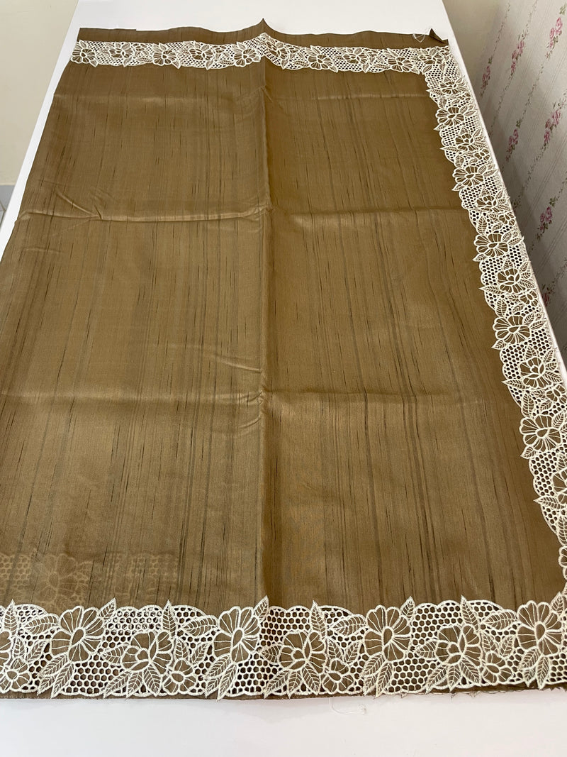 Cutwork Semi tussar saree MTSS879 Mocha Brown
