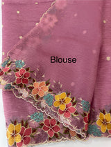 Crush Organza saree with embroidery borders MBS675