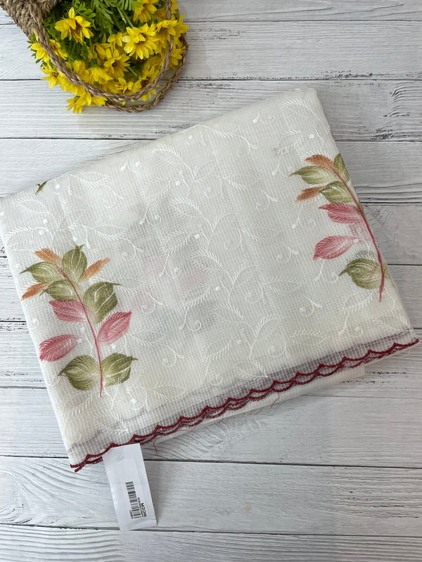 NetkKota saree with handpainting and embroidery MS7833