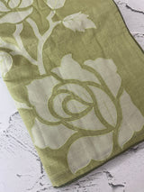 Soft mul chanderi saree with applique work- MSH200 Dusky Green