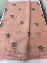 Silky kota embroidery saree MSK4359 Peach