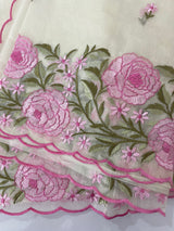 Mul chanderi embriodery saree with scalloped borders MSH176