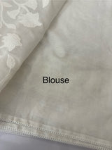 Mul chanderi cotton saree with applique work MSH655- White