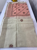 Linen saree with French knots and kanta embriodery MS94311