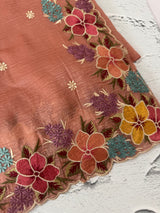 Crush Organza saree with embroidery borders MBS675