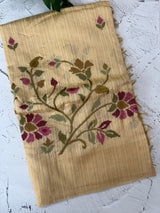 Jute Linen saree with embroidery MSH7511 - Beige