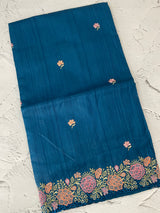 Blended tussar saree with cutwork border- MSHK695