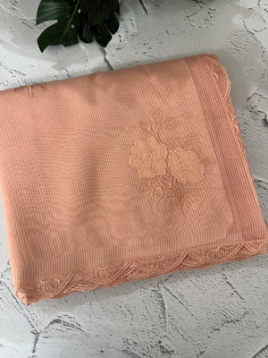 Kota Moonga checks Applique work saree  MSH278 Peach