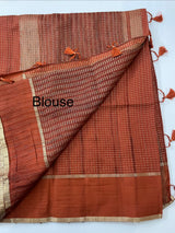 Tussar mix Semi silk saree with small zari weaving MSS8925
