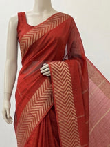 Kota staple silk saree with borders MKS786 Red